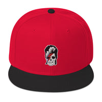 Lightning Bolt Skull David Bowie Embroidered Flat Bill Cap embroidered snapback hat, product image 22