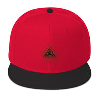 Red Illuminati All Seeing Psychic Eye Embroidered Flat Bill Cap embroidered snapback hat, product image 21