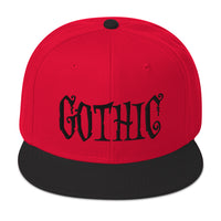 Black Gothic Dramatic Style Embroidered Flat Bill Cap embroidered snapback hat, product image 22