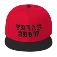 Red Circus Freak Show Embroidered Flat Bill Cap embroidered snapback hat, product image 21