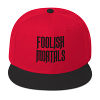 Black Foolish Mortals Haunted Mansion Embroidered Flat Bill Cap embroidered snapback hat, product image 22