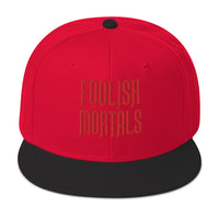 Red Foolish Mortals Haunted Mansion Embroidered Flat Bill Cap embroidered snapback hat, product image 21