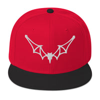Flying Vampire Frame Bat Embroidered Flat Bill Cap embroidered snapback hat, product image 21