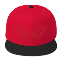 Red Falling Sparrows Tattoo Style Bird Embroidered Flat Bill Cap embroidered snapback hat, product image 21