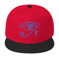 Purple Eye of Ra Egyptian Goddess Embroidered Flat Bill Cap embroidered snapback hat, product image 21