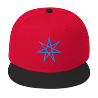 Blue Elven Star Witchcraft Symbol Embroidered Flat Bill Cap embroidered snapback hat, product image 22