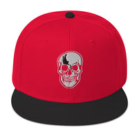 Death Skull Embroidered Horror Style Flat Bill Cap embroidered snapback hat, product image 22