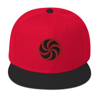 Red Deadly Swirl Spike Symbol Embroidered Flat Bill Cap embroidered snapback hat, product image 21