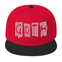 Black and White Vertical Stripe Goth Embroidered Flat Bill Cap embroidered snapback hat, product image 22
