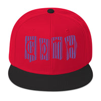 Black and Purple Vertical Stripe Goth Embroidered Flat Bill Cap embroidered snapback hat, product image 21
