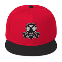 White Bio Hazard Gas Mask Embroidered Flat Bill Cap embroidered snapback hat, product image 22