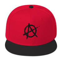 Black Anarchy Sign Punk Rock Chaos Embroidered Flat Bill Cap embroidered snapback hat, product image 22