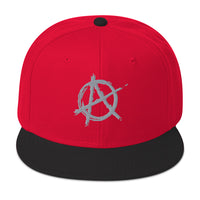 Grey Anarchy Sign Punk Rock Chaos Embroidered Flat Bill Cap embroidered snapback hat, product image 21