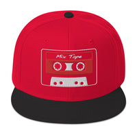 80's Style Retro Cassette Mix Tape Embroidered Flat Bill Cap embroidered snapback hat, product image 21