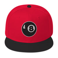 8 Ball Pool Billiards Embroidered Flat Bill Cap embroidered snapback hat, product image 22