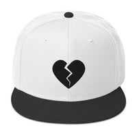 Black Broken Heart Valentines Day Embroidered Flat Bill Cap embroidered snapback hat, product image 34