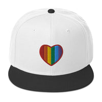 Gay Pride Rainbow Colors Heart Embroidered Flat Bill Cap embroidered snapback hat, product image 34