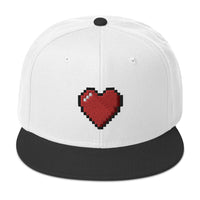 Retro 8 Bit Video Game Pixelated Heart Embroidered Flat Bill Cap embroidered snapback hat, product image 34