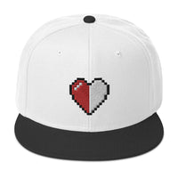 Retro 8 Bit Video Game Pixelated Half Life Heart Embroidered Flat Bill Cap embroidered snapback hat, product image 34