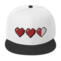 3 Heart Meter Retro 8 Bit Video Game Pixelated Embroidered Flat Bill Cap embroidered snapback hat, product image 34