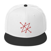 Red Sigil of Fallen Angel Azazel Occult Symbol Embroidered Flat Bill Cap embroidered snapback hat, product image 33