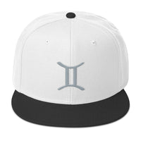 Zodiac Sign Gemini Embroidered Flat Bill Cap embroidered snapback hat, product image 33
