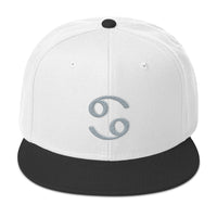 Zodiac Sign Cancer Embroidered Flat Bill Cap embroidered snapback hat, product image 32