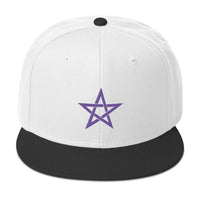 Purple Wiccan Woven Pentagram Symbol Embroidered Flat Bill Cap embroidered snapback hat, product image 33
