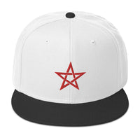 Red Wiccan Woven Pentagram Symbol Embroidered Flat Bill Cap embroidered snapback hat, product image 33