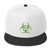 Green Bio Hazard Symbol Warning Sign Embroidered Flat Bill Cap embroidered snapback hat, product image 33