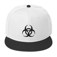 Black Bio Hazard Symbol Warning Sign Embroidered Flat Bill Cap embroidered snapback hat, product image 33