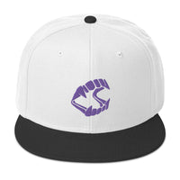 Purple Vampire Novelty Halloween Fangs Embroidered Flat Bill Cap embroidered snapback hat, product image 33