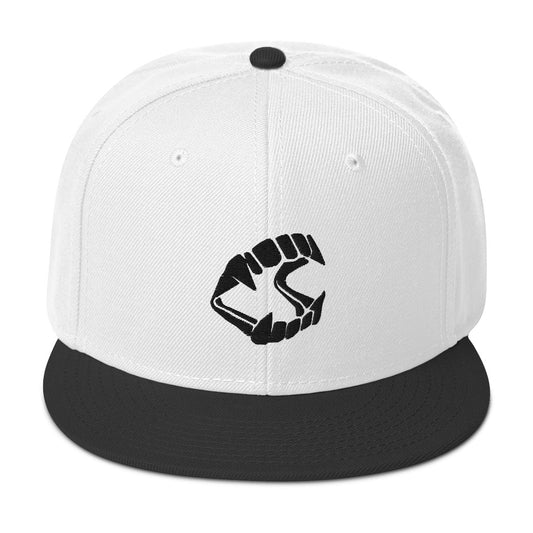 Black Vampire Novelty Halloween Fangs Embroidered Flat Bill Cap embroidered snapback hat, product image 1