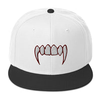 Bloody Dracula Vampire Fangs Embroidered Flat Bill Cap embroidered snapback hat, product image 33