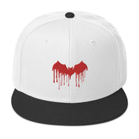 Red Vampire Bat Blood Drip Embroidered Flat Bill Cap embroidered snapback hat, product image 33