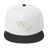 Green Toe Pincher Coffin with Cross Embroidered Flat Bill Cap embroidered snapback hat, product image 33