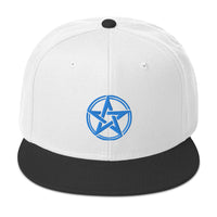 Blue Witching Hour Woven Pentagram Embroidered Flat Bill Cap embroidered snapback hat, product image 33