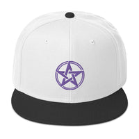 Purple Witching Hour Woven Pentagram Embroidered Flat Bill Cap embroidered snapback hat, product image 33