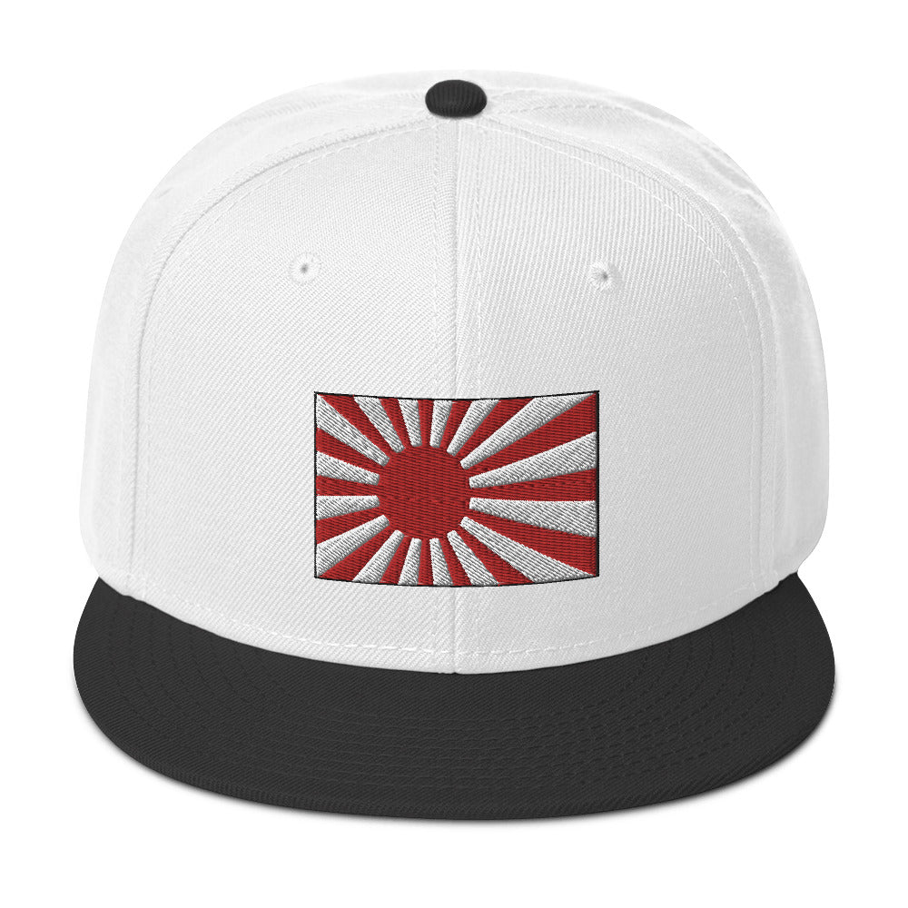 The National Flag of Japan Embroidered Flat Bill Cap Snapback Hat