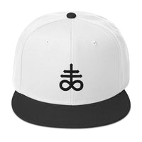 Black Leviathan Cross of Satan Occult Symbol Embroidered Flat Bill Cap embroidered snapback hat, product image 33
