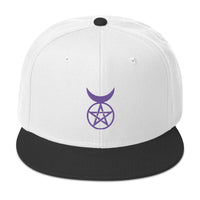 Purple Horned God Neopaganism Symbol Embroidered Flat Bill Cap embroidered snapback hat, product image 33