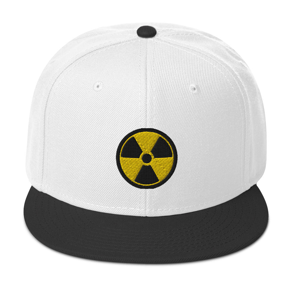 Radioactive Sign Embroidered Doomsday Prepper Flat Bill Cap Snapback Hat