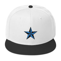Blue Nautical North Star Embroidered Flat Bill Cap embroidered snapback hat, product image 33