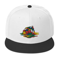 Melting Speed Cube Gaming Puzzle Box Embroidered Flat Bill Cap embroidered snapback hat, product image 33
