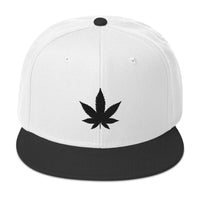 Black Marijuana Leaf Cannabis Plant Embroidered Flat Bill Cap embroidered snapback hat, product image 33