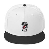 Lightning Bolt Skull David Bowie Embroidered Flat Bill Cap embroidered snapback hat, product image 33