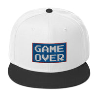 Game Over 8 Bit Embroidered 80's Retro Style Flat Bill Cap embroidered snapback hat, product image 33