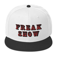 Red Circus Freak Show Embroidered Flat Bill Cap embroidered snapback hat, product image 33