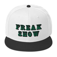 Green Circus Freak Show Embroidered Flat Bill Cap embroidered snapback hat, product image 33