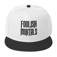 Black Foolish Mortals Haunted Mansion Embroidered Flat Bill Cap embroidered snapback hat, product image 33